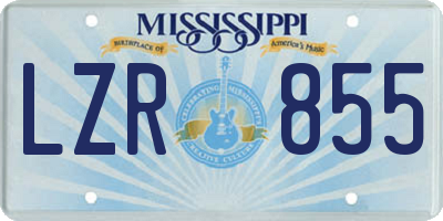 MS license plate LZR855