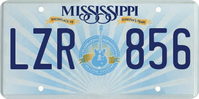 MS license plate LZR856