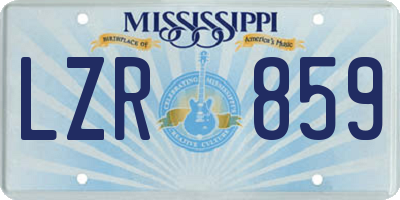 MS license plate LZR859