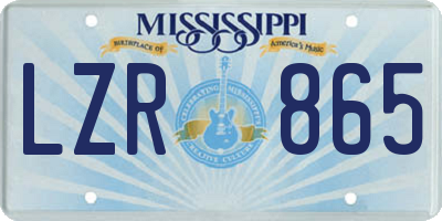 MS license plate LZR865