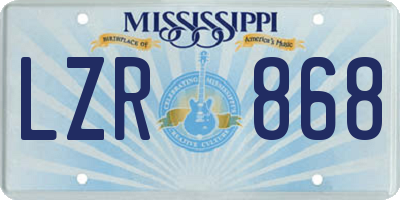 MS license plate LZR868