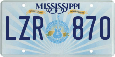 MS license plate LZR870