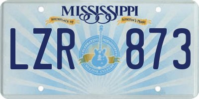MS license plate LZR873