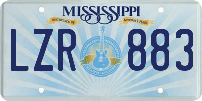 MS license plate LZR883