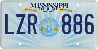 MS license plate LZR886