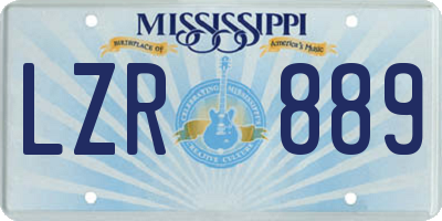 MS license plate LZR889