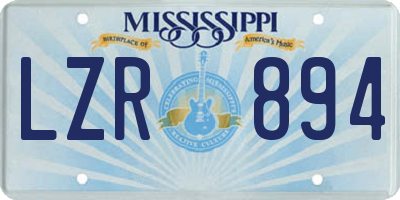 MS license plate LZR894