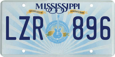 MS license plate LZR896