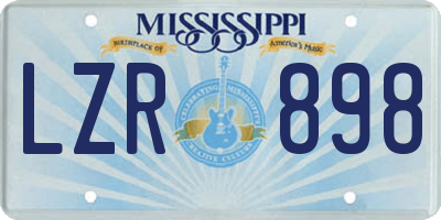 MS license plate LZR898