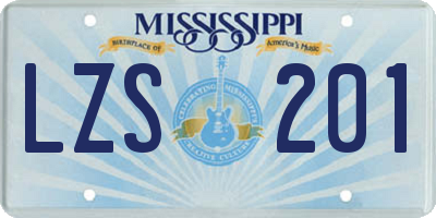 MS license plate LZS201