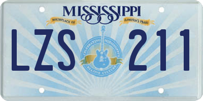 MS license plate LZS211