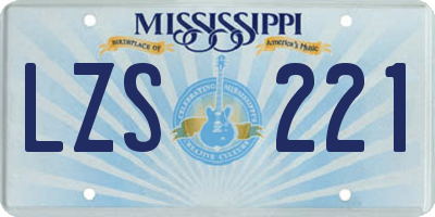 MS license plate LZS221