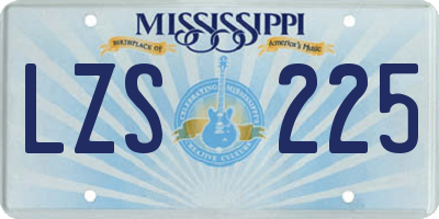 MS license plate LZS225