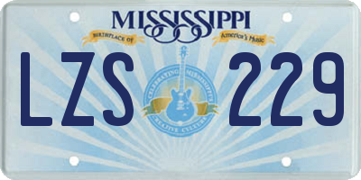 MS license plate LZS229