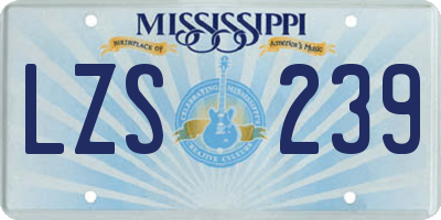 MS license plate LZS239
