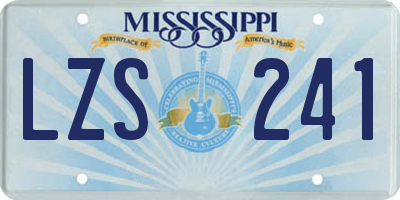 MS license plate LZS241