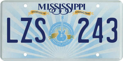 MS license plate LZS243