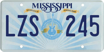 MS license plate LZS245