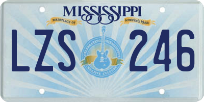 MS license plate LZS246