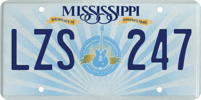 MS license plate LZS247