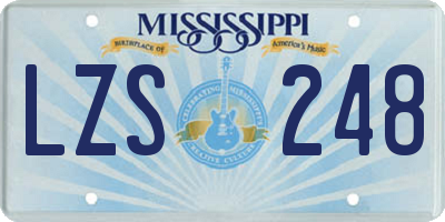 MS license plate LZS248