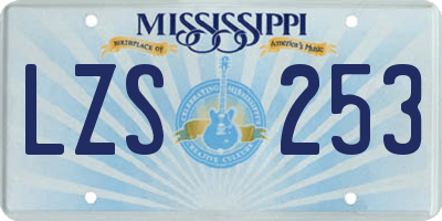 MS license plate LZS253