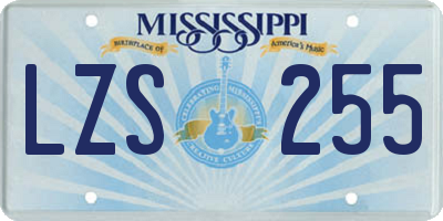 MS license plate LZS255