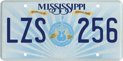 MS license plate LZS256