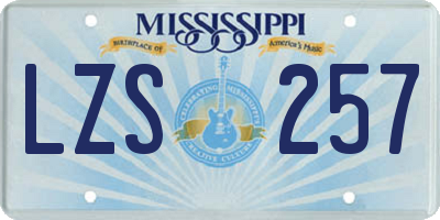 MS license plate LZS257