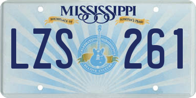 MS license plate LZS261