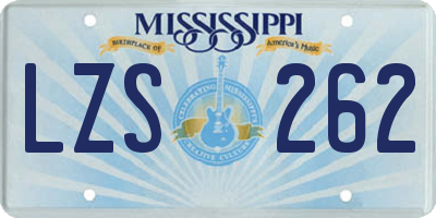MS license plate LZS262