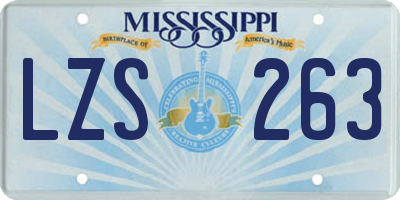 MS license plate LZS263
