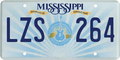 MS license plate LZS264