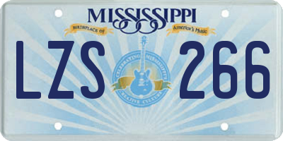 MS license plate LZS266
