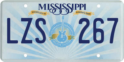 MS license plate LZS267