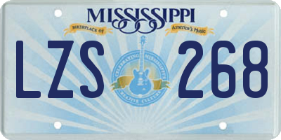 MS license plate LZS268