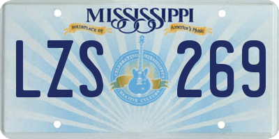 MS license plate LZS269