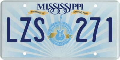 MS license plate LZS271