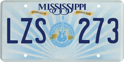 MS license plate LZS273