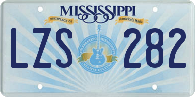 MS license plate LZS282