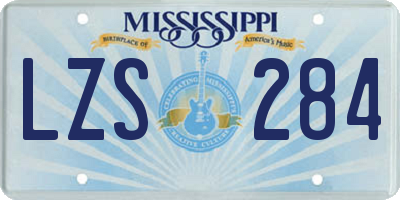 MS license plate LZS284