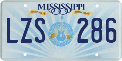 MS license plate LZS286