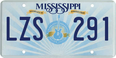 MS license plate LZS291