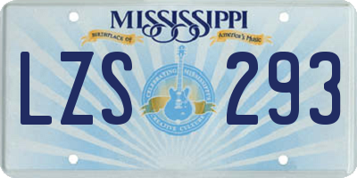 MS license plate LZS293