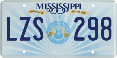 MS license plate LZS298