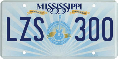 MS license plate LZS300