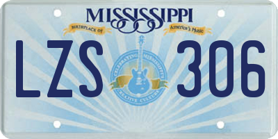MS license plate LZS306