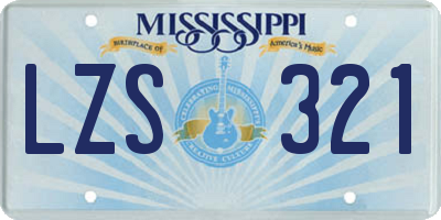 MS license plate LZS321