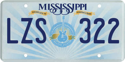 MS license plate LZS322
