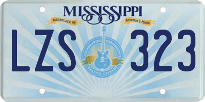 MS license plate LZS323